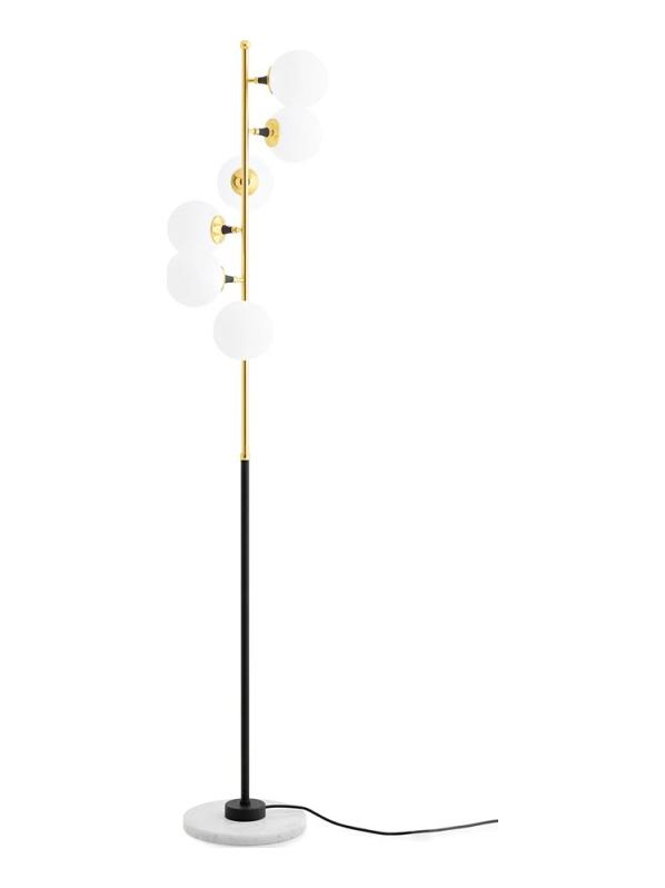 Galassia Floor Lamp in Glass and Base in Carrara Marble