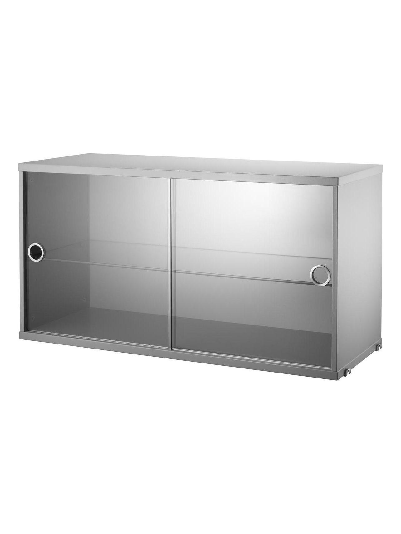 String System Display Cabinet With Sliding Glass Doors