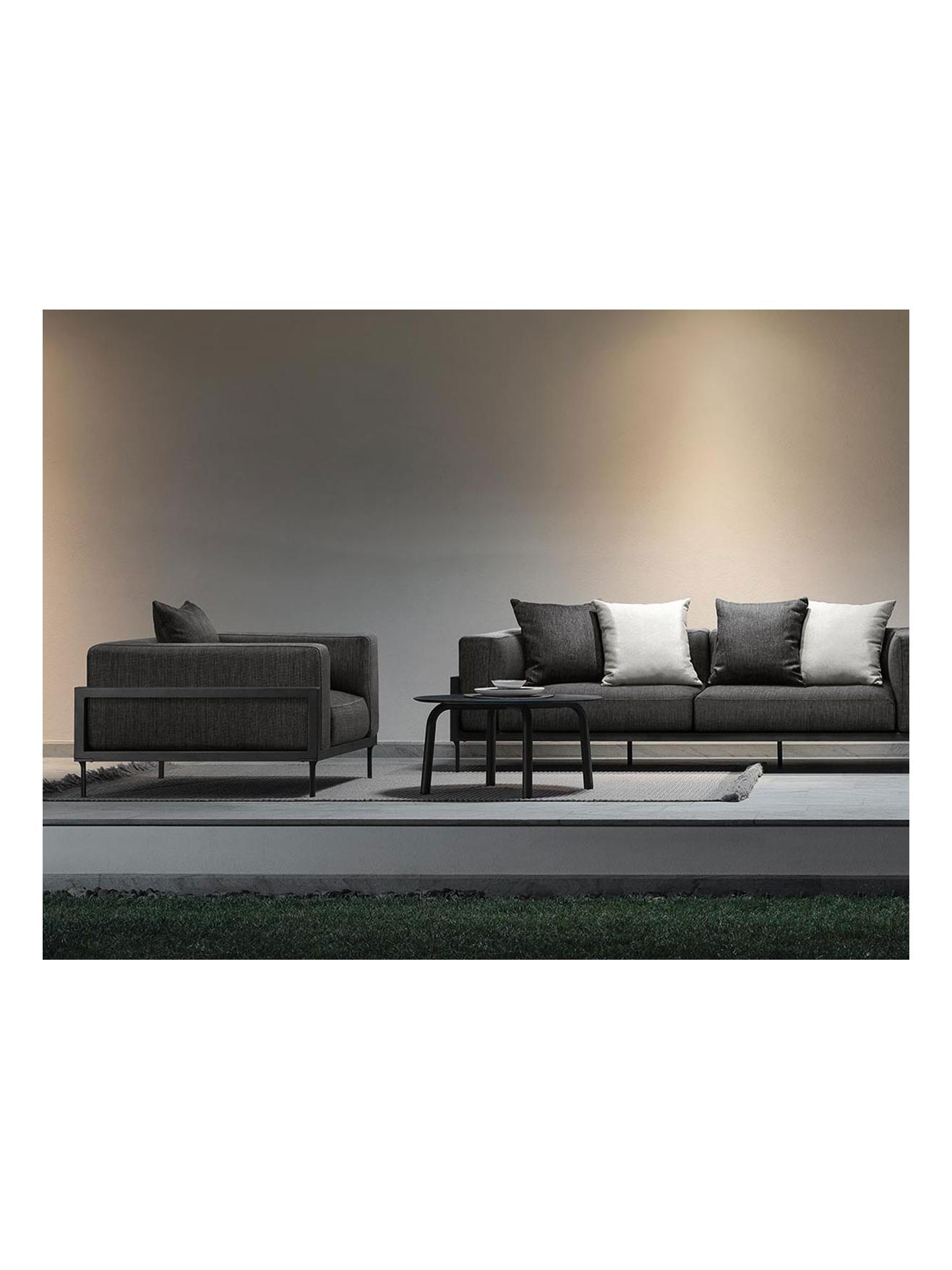 Cleo Soft Alu Armchair - Graphite / Dark Grey