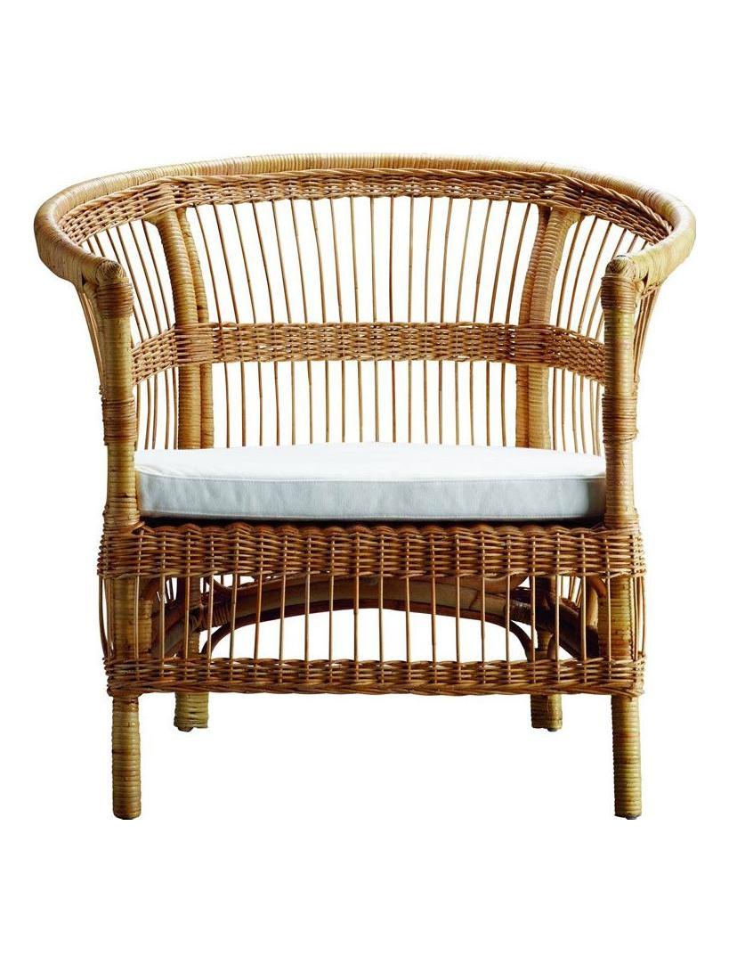 Palma Lounge Chair in Rattan with Cushion