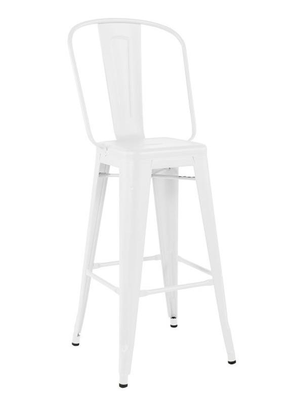 Tabouret Stool H. 80 con High Backrest 9003 White