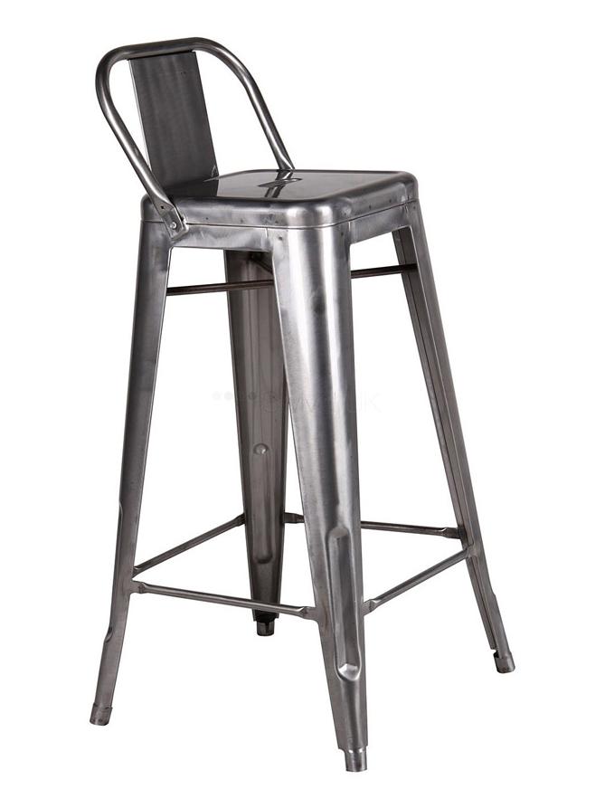 Tabouret Stool H. 80 Low Backrest Verni Brillant