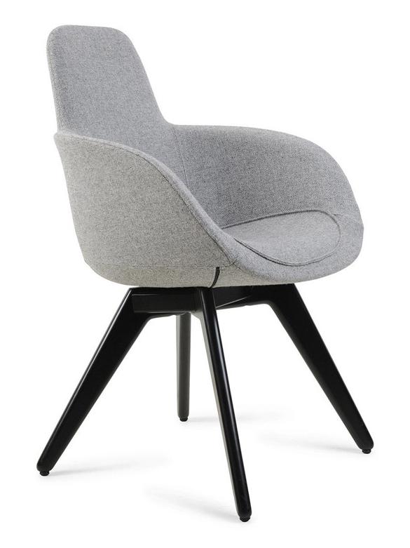 Scoop Chair High Back - Hallingdal 0116/Black Legs
