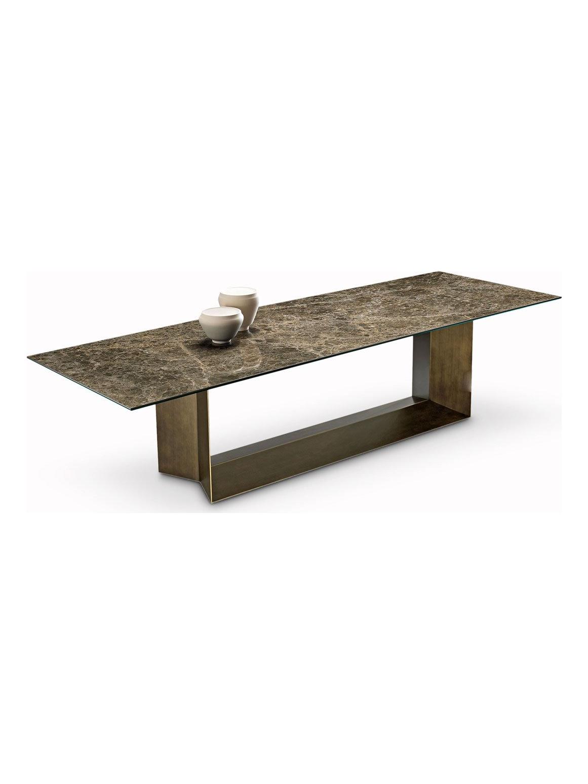 T5 Ceramic Table - 240x100 Brushed Bronze / Matt Emperador