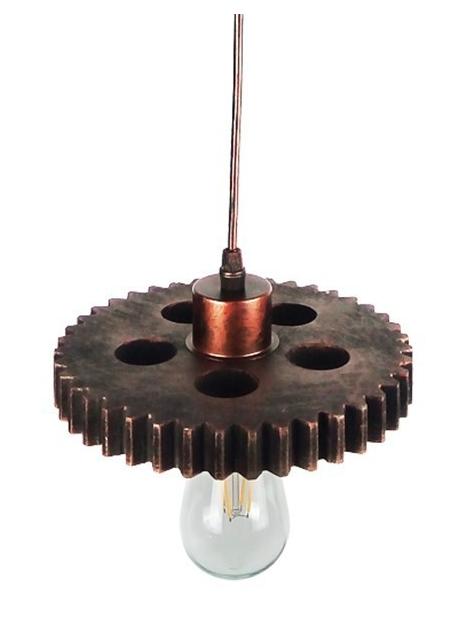 Ceiling Pendant Lamp E27 Copper Vintage Gear cog