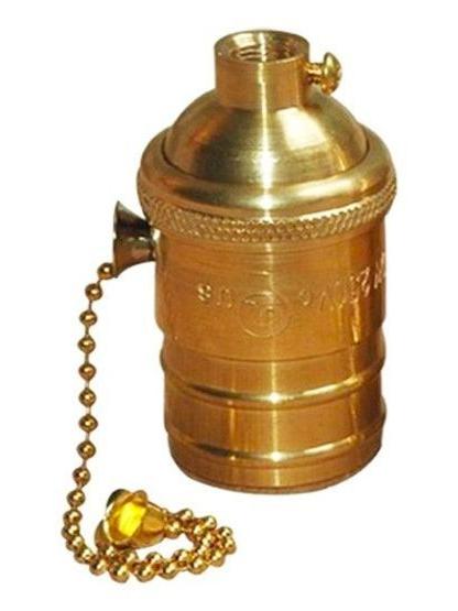 e27 lamp holder with vintage gold zipper chain chain