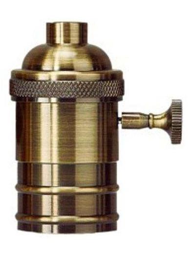 E27 Vintage Burnished Brass Lamp Holder with Switch