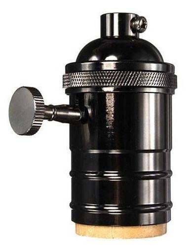Lamp holder E27 black vintage black with switch