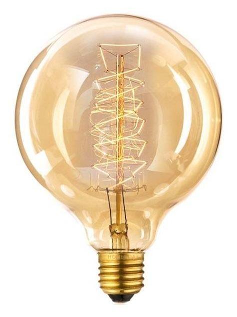 lampadina epoca G125 60w Globo spirale e27 filamento carbonio
