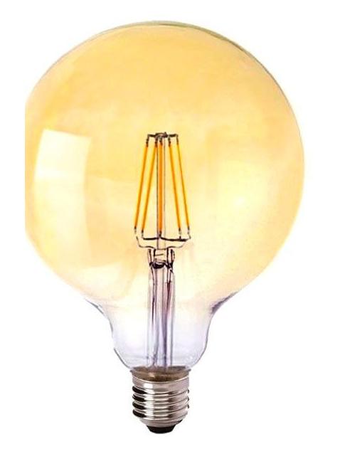 LED Bulb Globe Gold 6W G120 E27 2400K 600lm amber glass