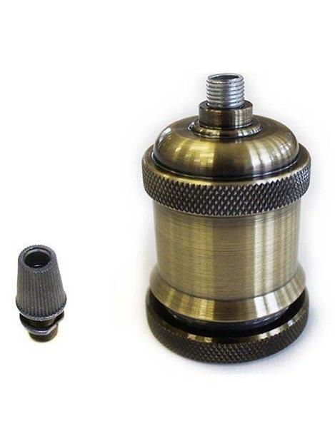 Vintage E27 Lampholder in Brass Bronze with ring