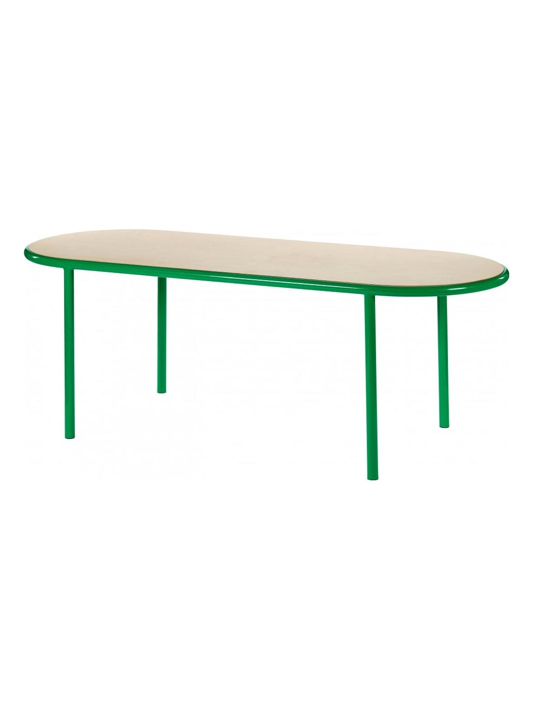 Wooden Table - Oval Table Green/Birch