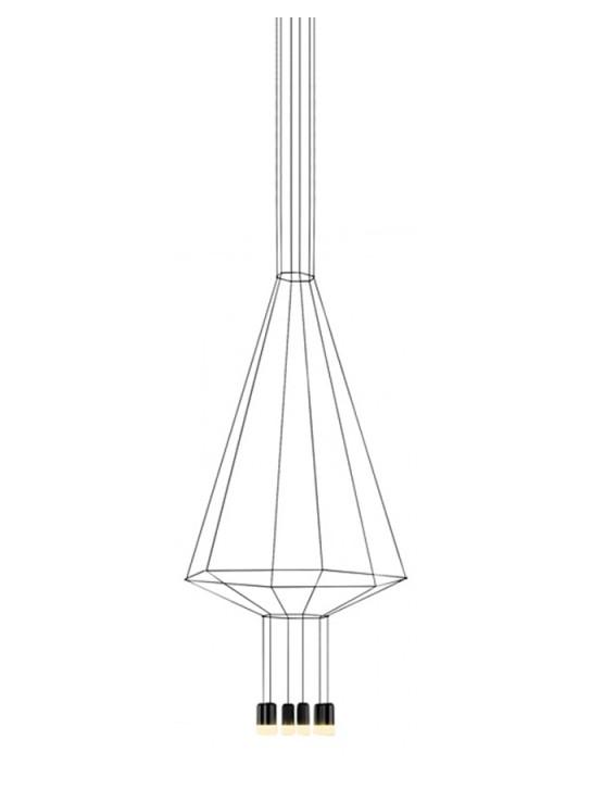 Wireflow hexagonal suspension lamp