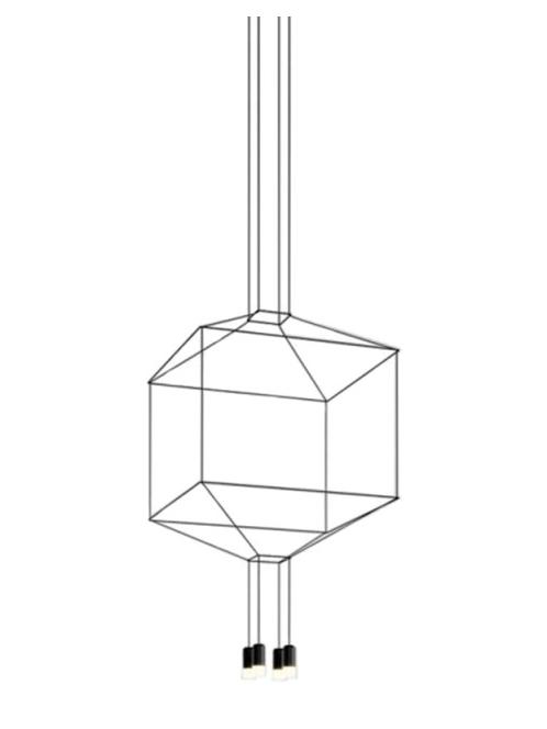 Wireflow square suspension lamp