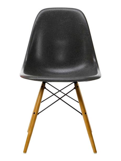 Eames Fiberglass DSW Side Chair - Golden Maple/Elephant Grey