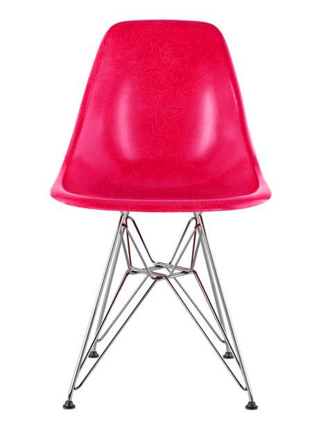 Eames Fiberglass Side Chair DSR - Chrome-Red