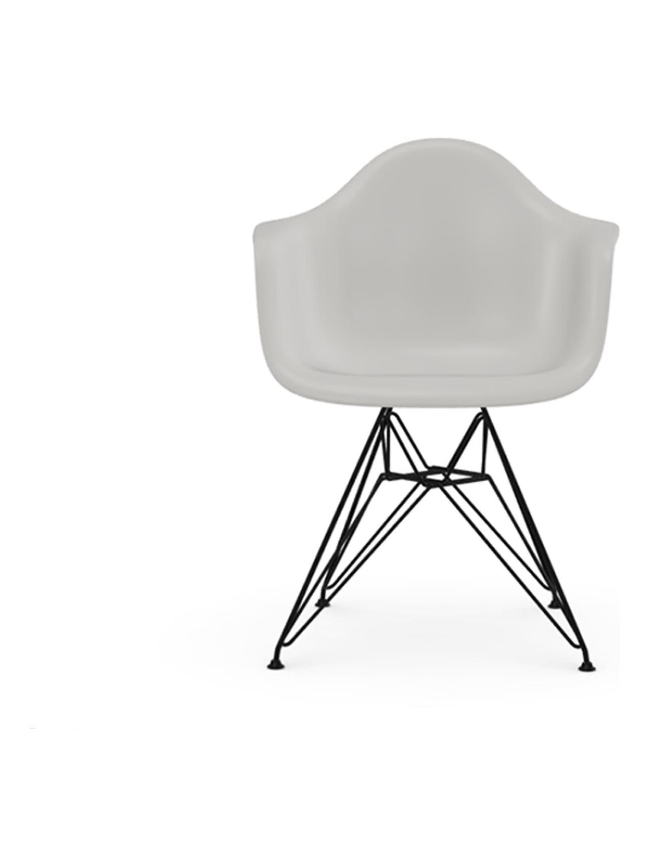 Eames Plastic DAR Armchair - Black Base/White