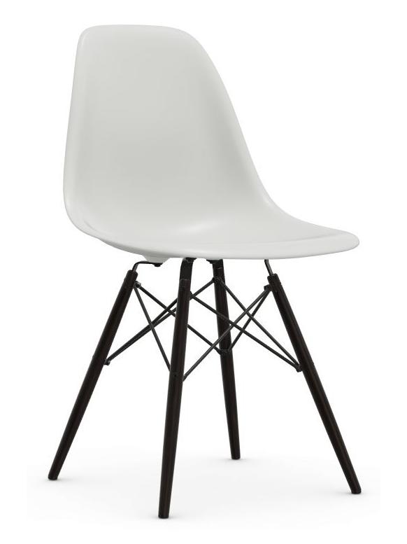 Eames Plastic DSW Side Chair - Black Maple/White