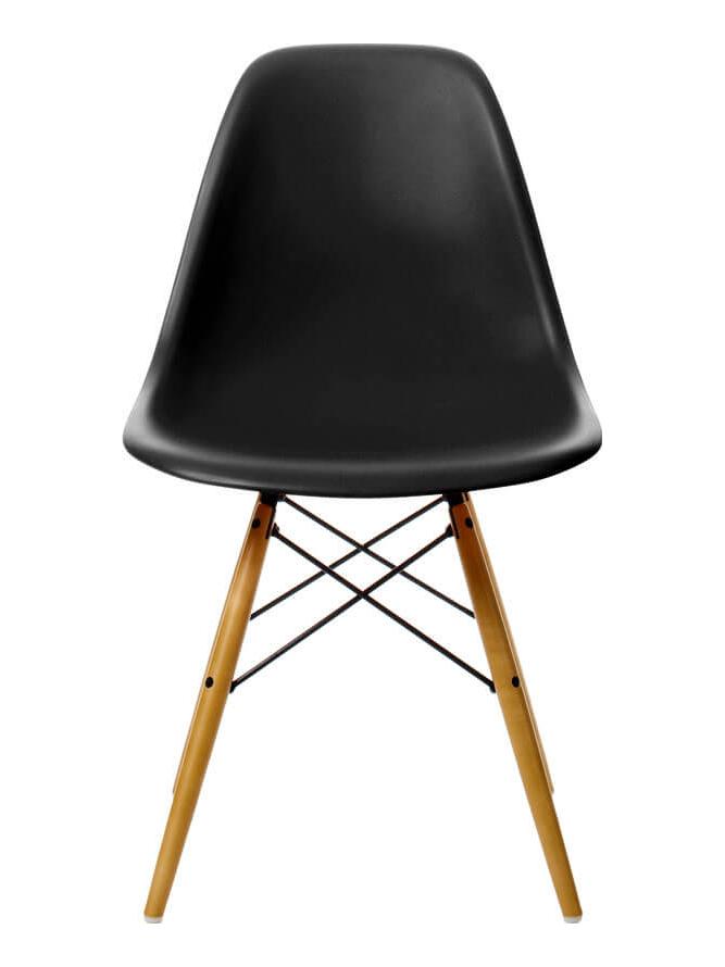 Eames Plastic DSW Side Chair - Golden Maple/Black