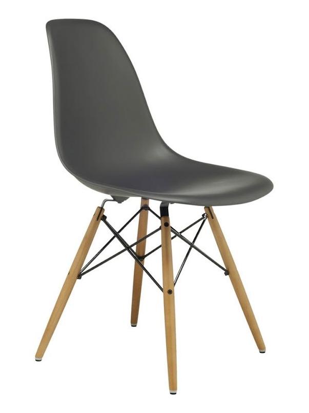 Eames Plastic DSW Side Chair NEW - Golden Maple/Basalt