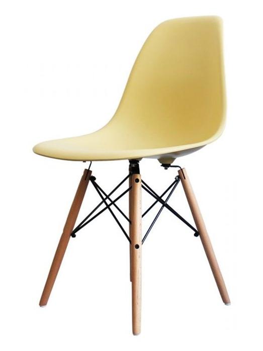 Eames Plastic DSW Side Chair - Yellowish Maple / Cream 30