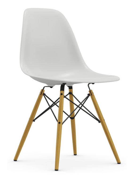 Eames Plastic Side Chair DSW - Maple Yellowish Base-White