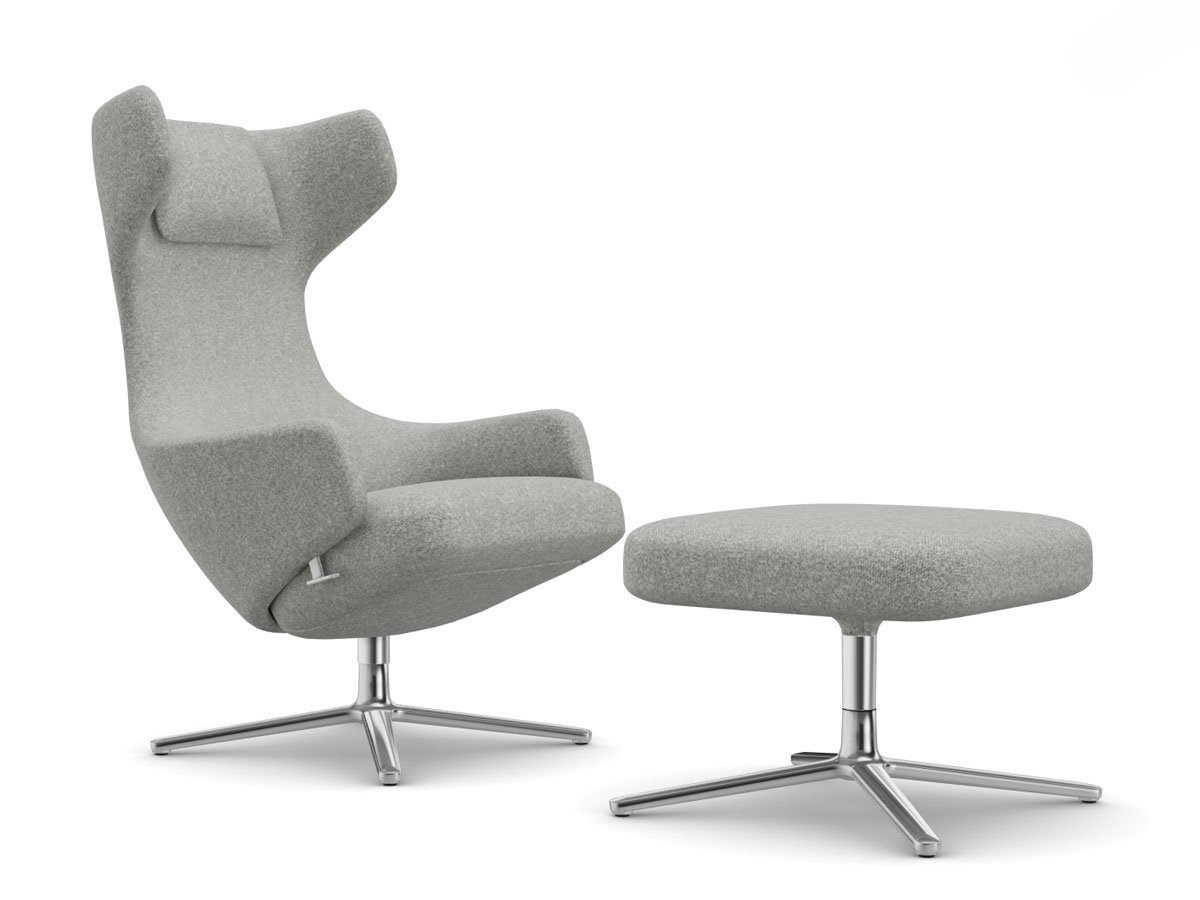 Grand Repos & Ottoman - F100 Nubia Crema/Grigio Sierra-Polished Base