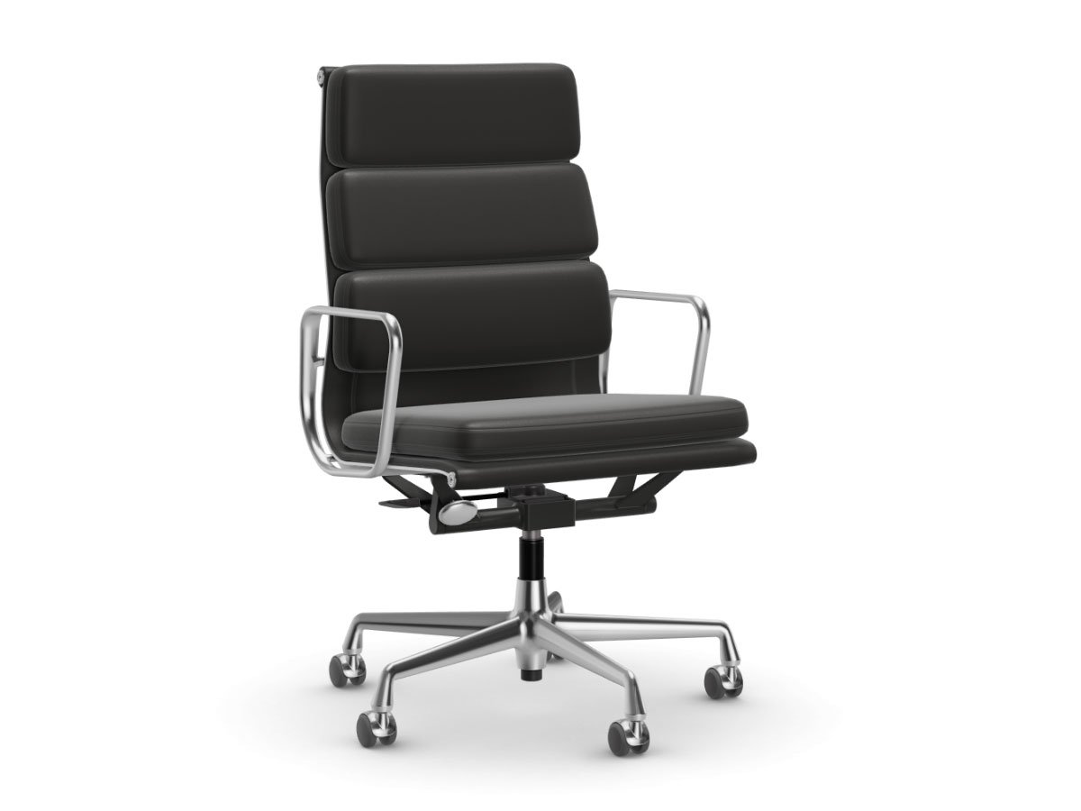 Soft Pad EA 219 Office Chair - High Backrest - Chrome/Leather L20-66 Black
