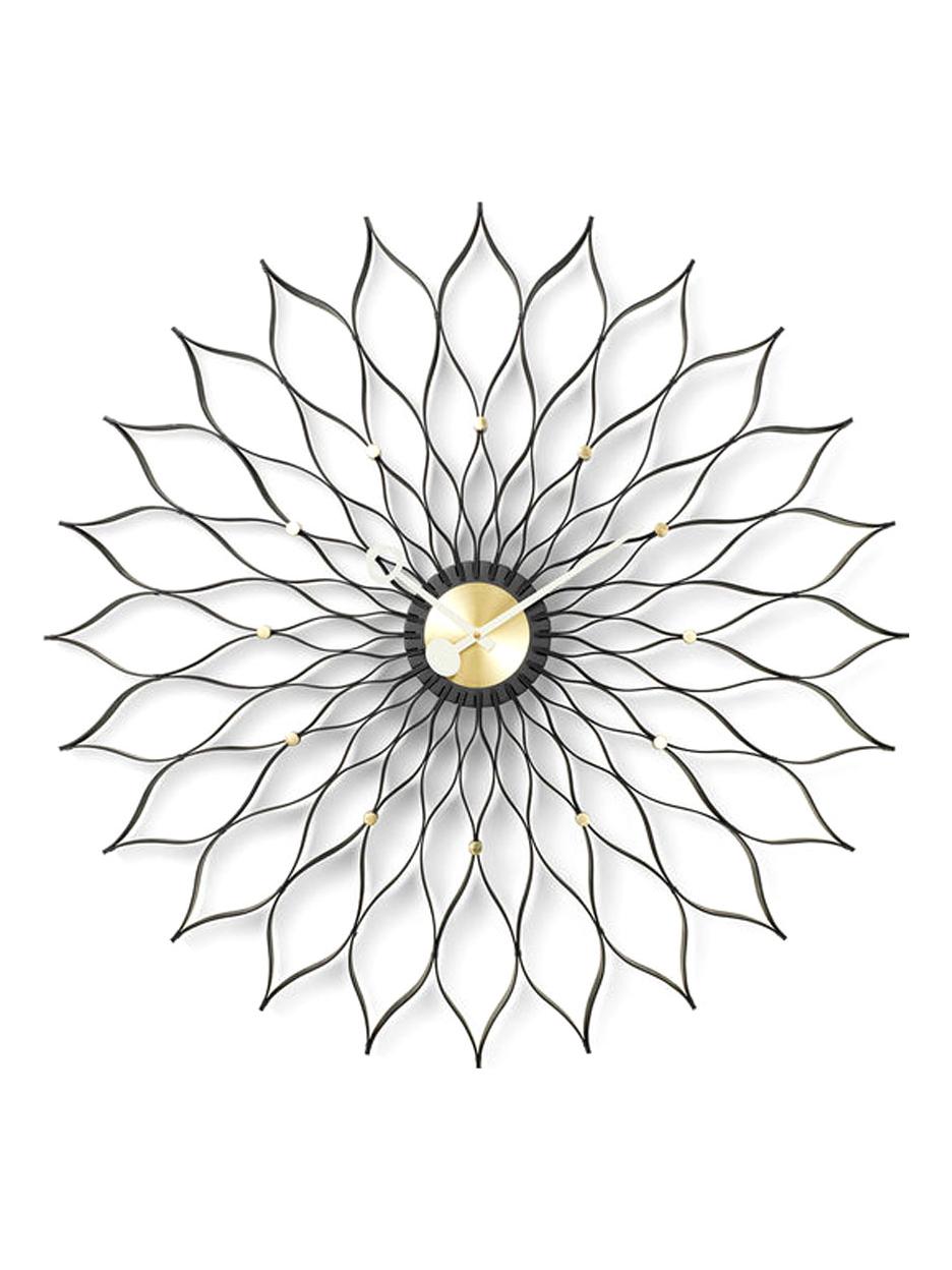Sunflower Wall Clock - Black