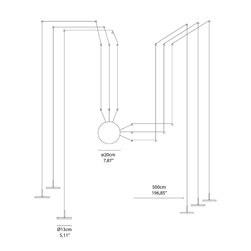 Vivida Mystery 6 led suspension lamp