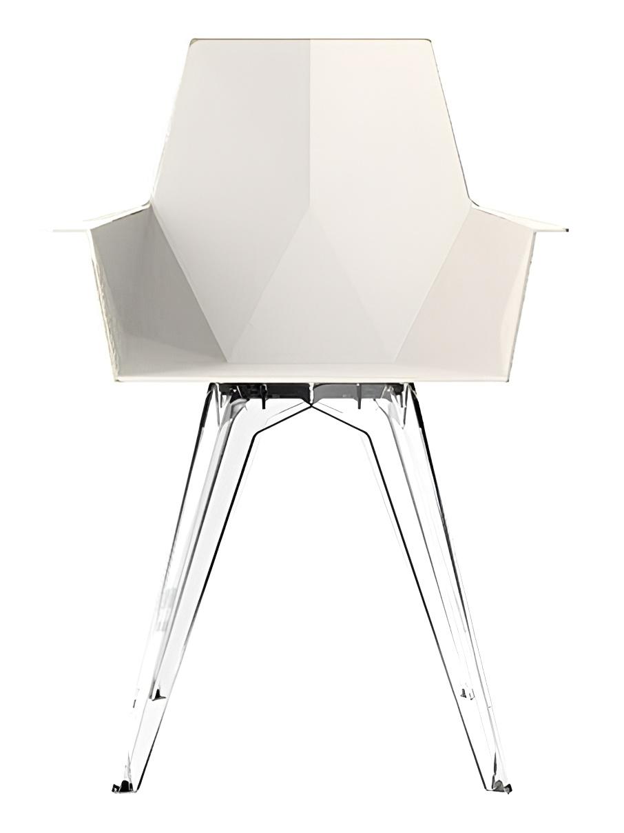 Faz Chair with Armrest - White / Transparent