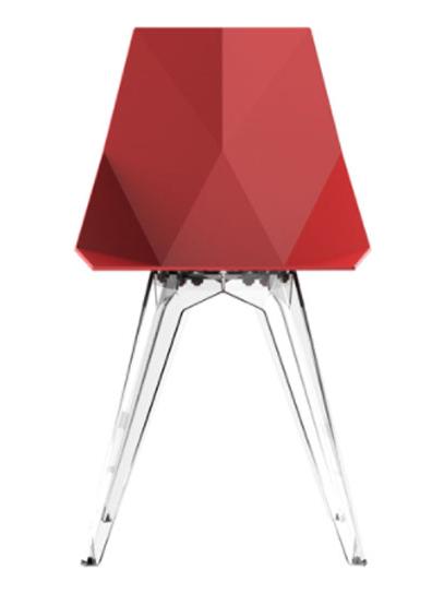 Faz Chair without Armrest - Red / Transparent 