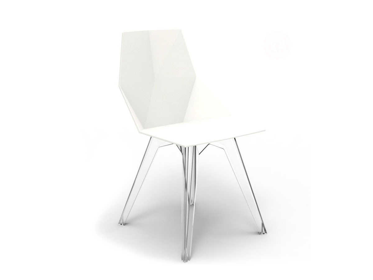 Faz Chair without Armrest - White / Transparent 