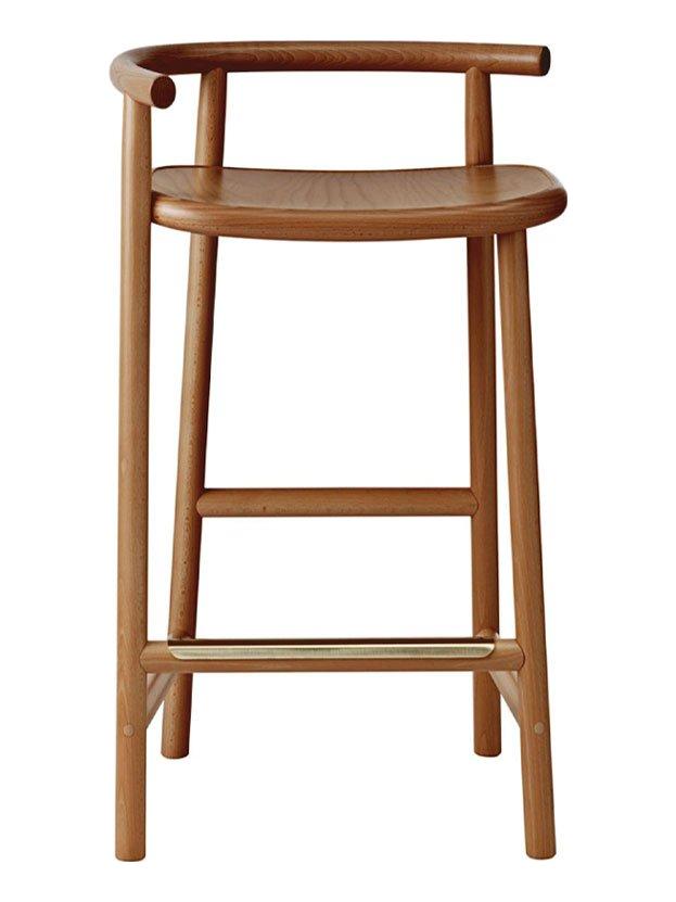 Single Curve Counter Stool - Walnut B08