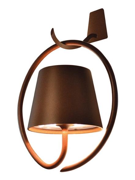 Poldina Corten battery Wall LED lamp with hook