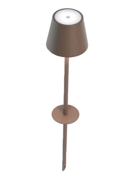 Poldina PEG Rust LED Garden battery Lamp With Picket