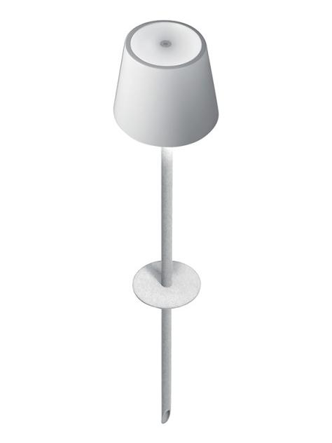 Poldina PEG White LED Garden battery Lamp With Picket