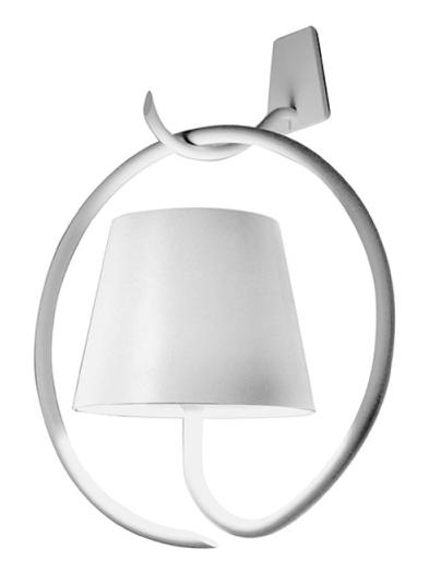 Poldina white battery Wall LED lamp with hook