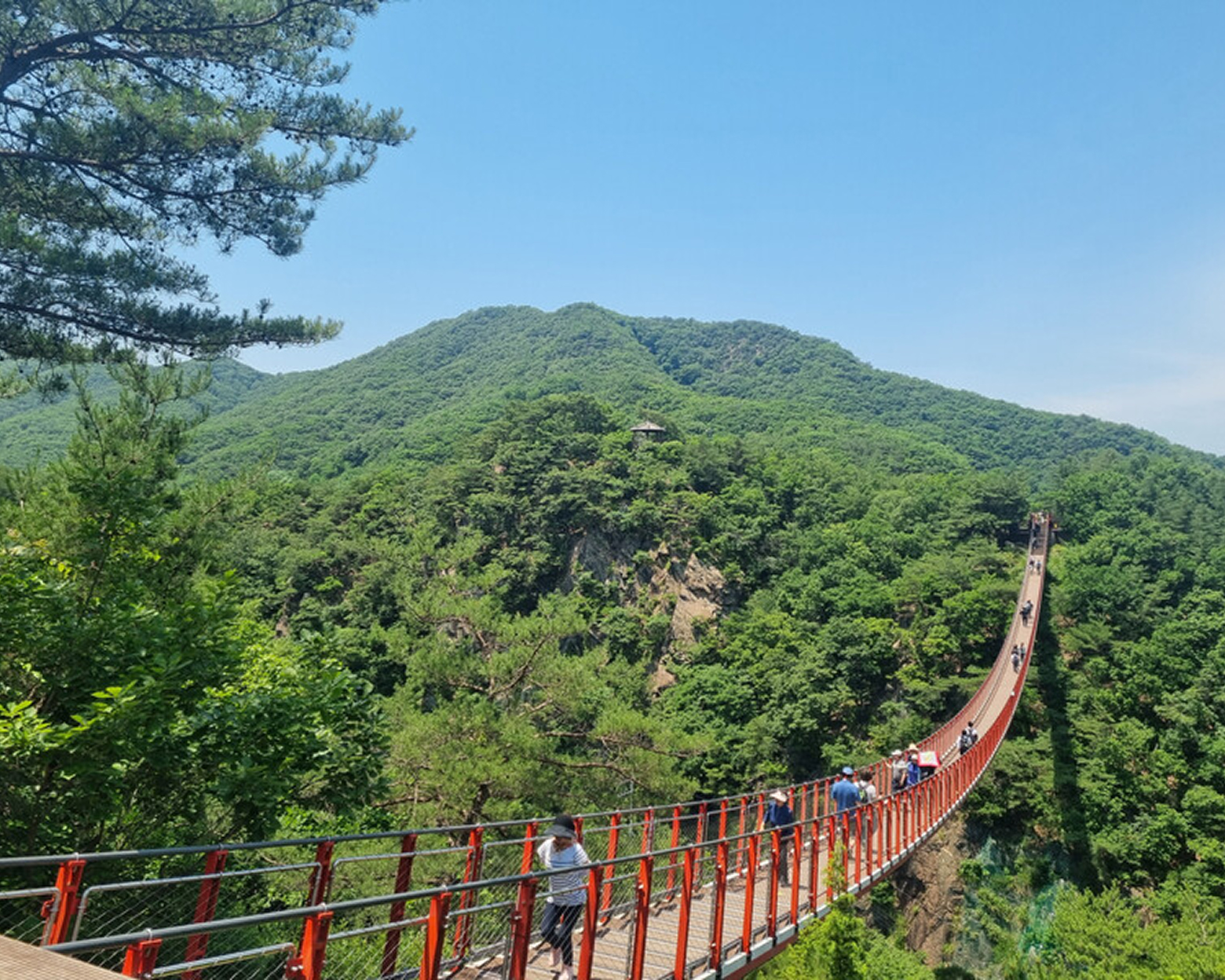 감악산 계곡을 가로지르는 출렁다리